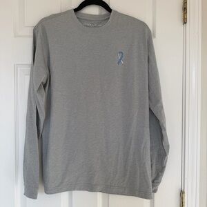 NWT Men's Peter Millar Long Sleeve Gray Tee Shirt Size Small